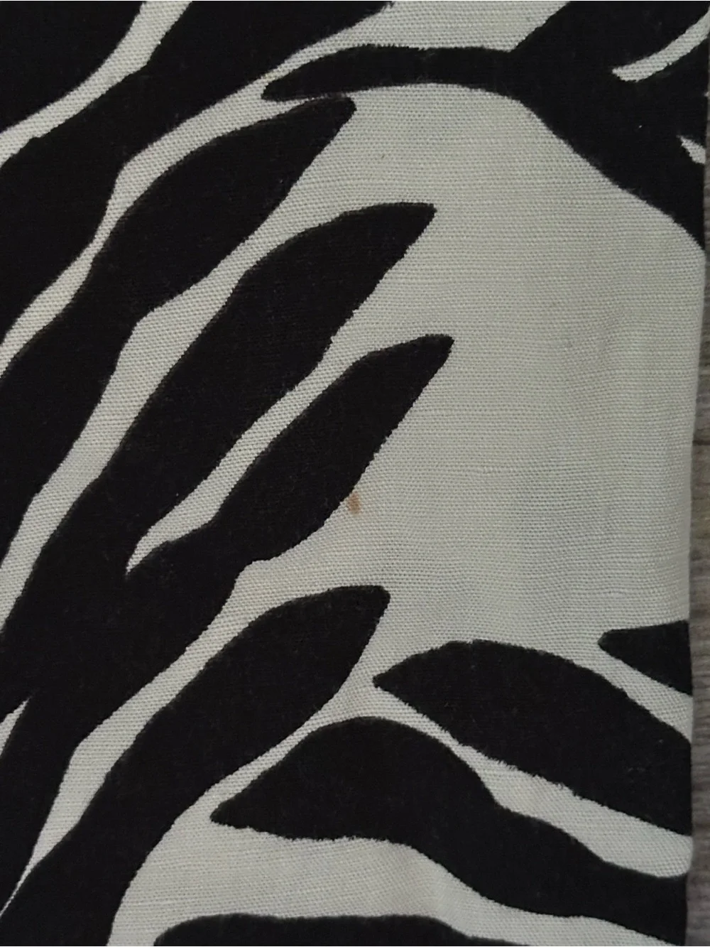 H&M Black & White Tropical Leaf Wide-Leg Pants